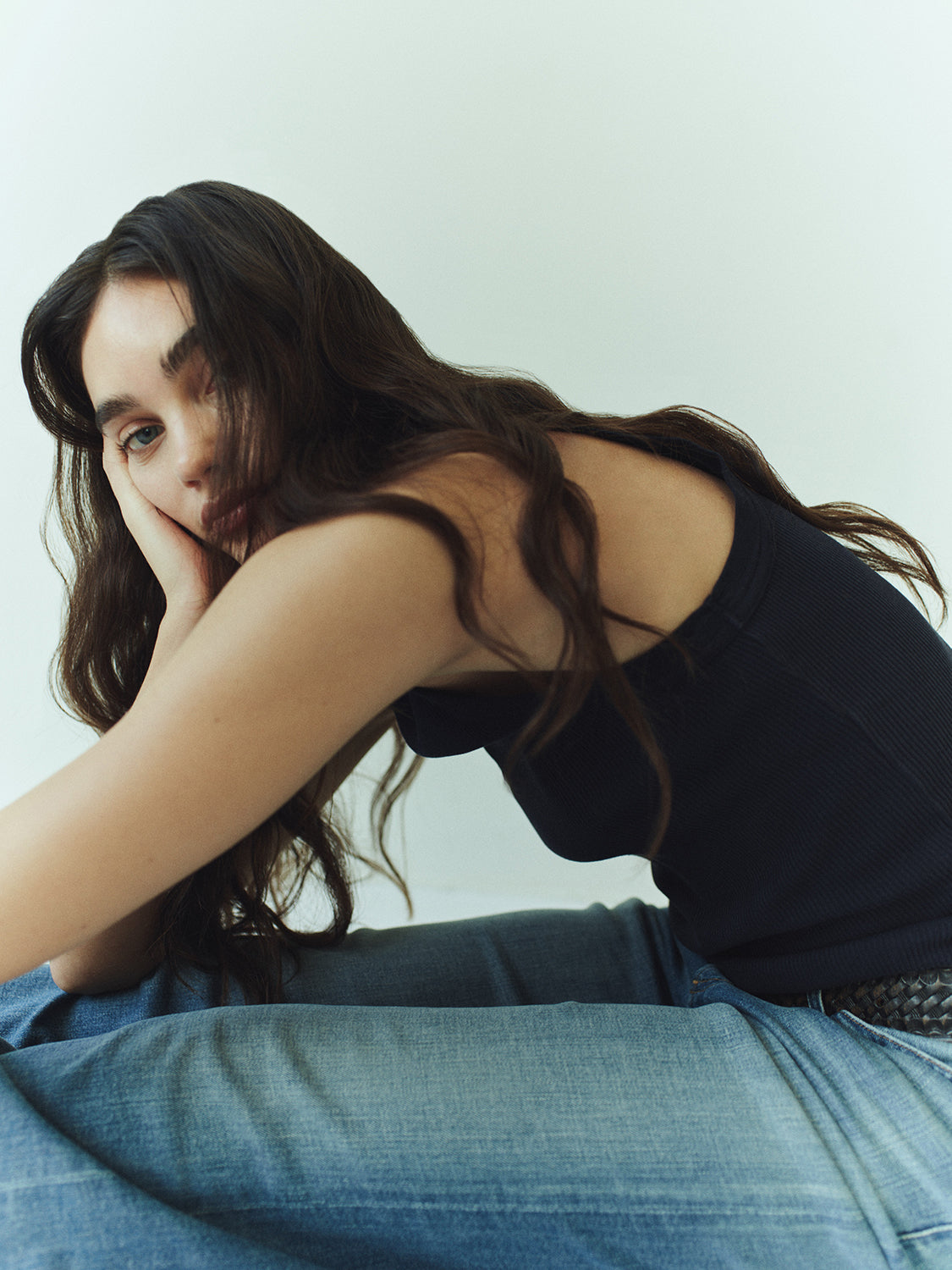 Isabel Rib Tank in Navy