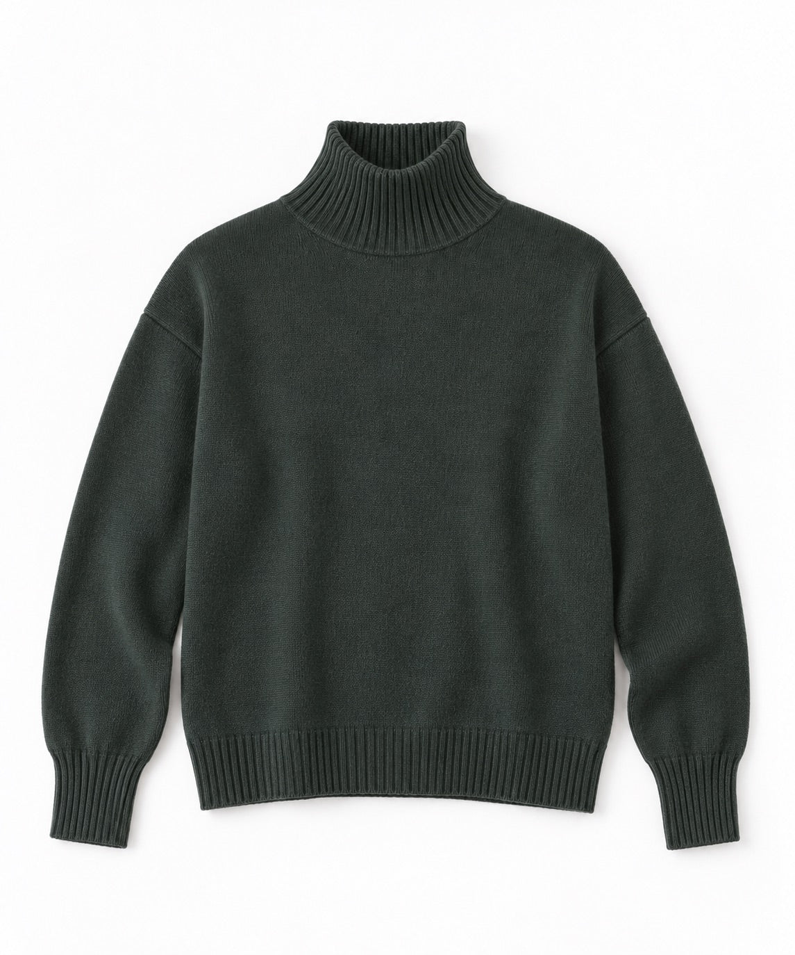 Oversized Cashmere Standneck Sweater in Deep Olive