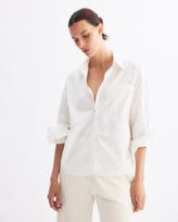 Watts Side Button Shirt in White