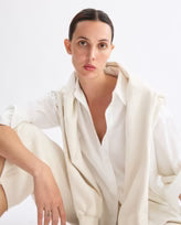 Watts Side Button Shirt in White