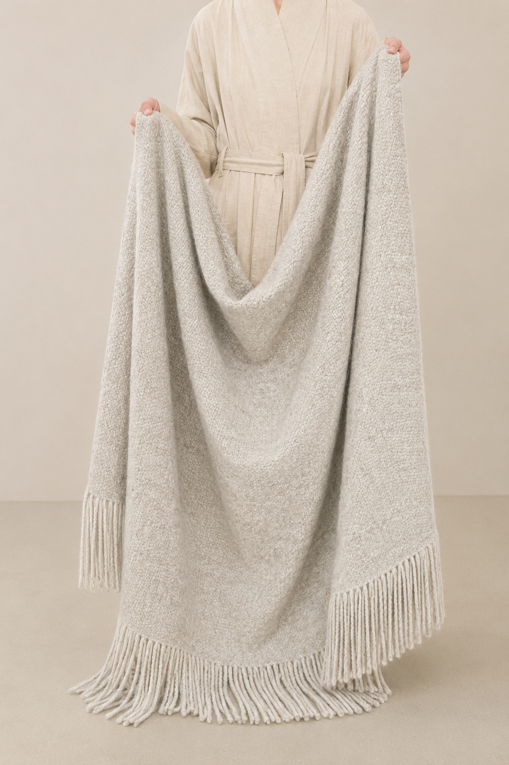 Handwoven Brushed Blanket in Marble
