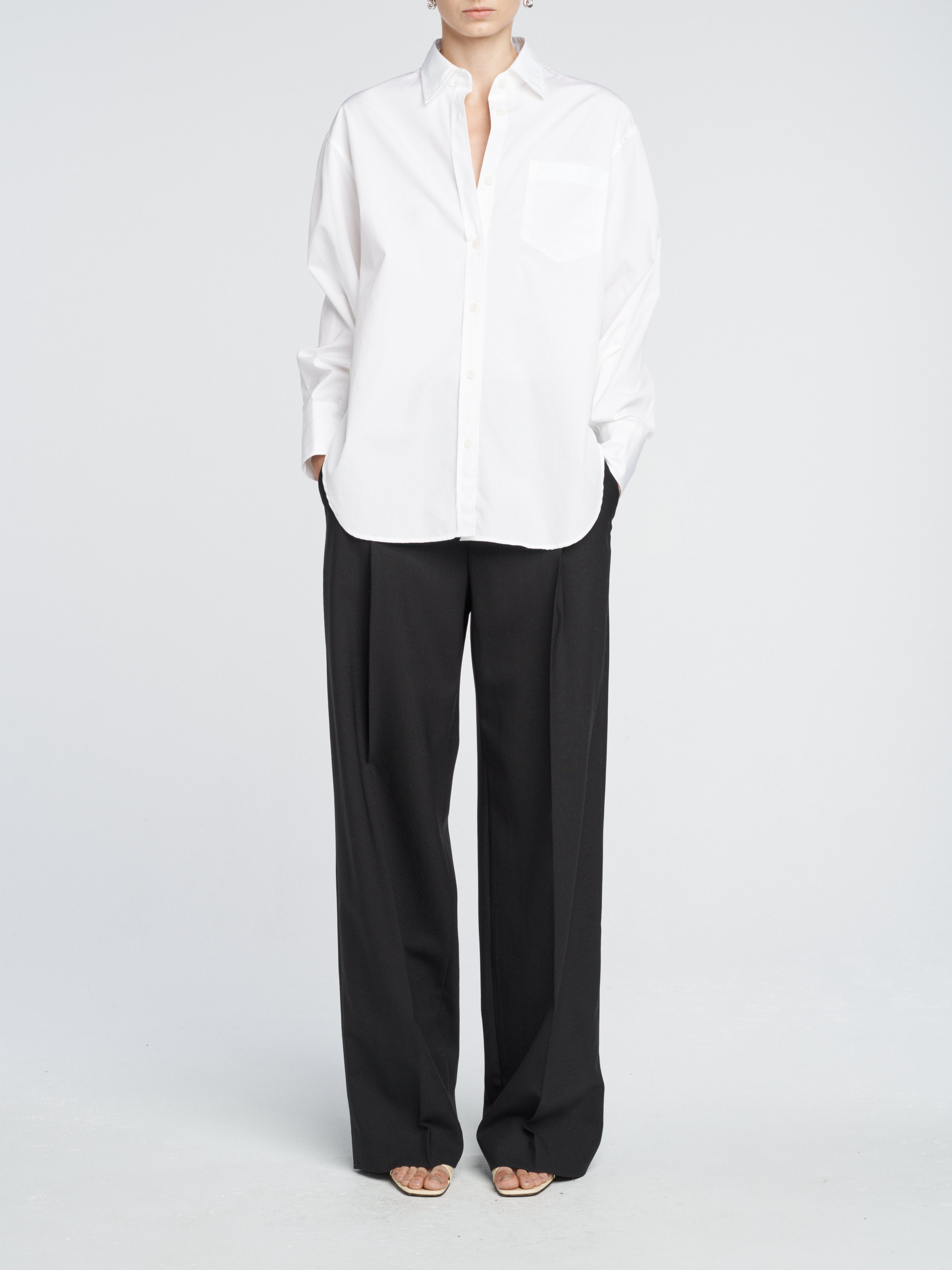 Oversized Tunic Shirt In White