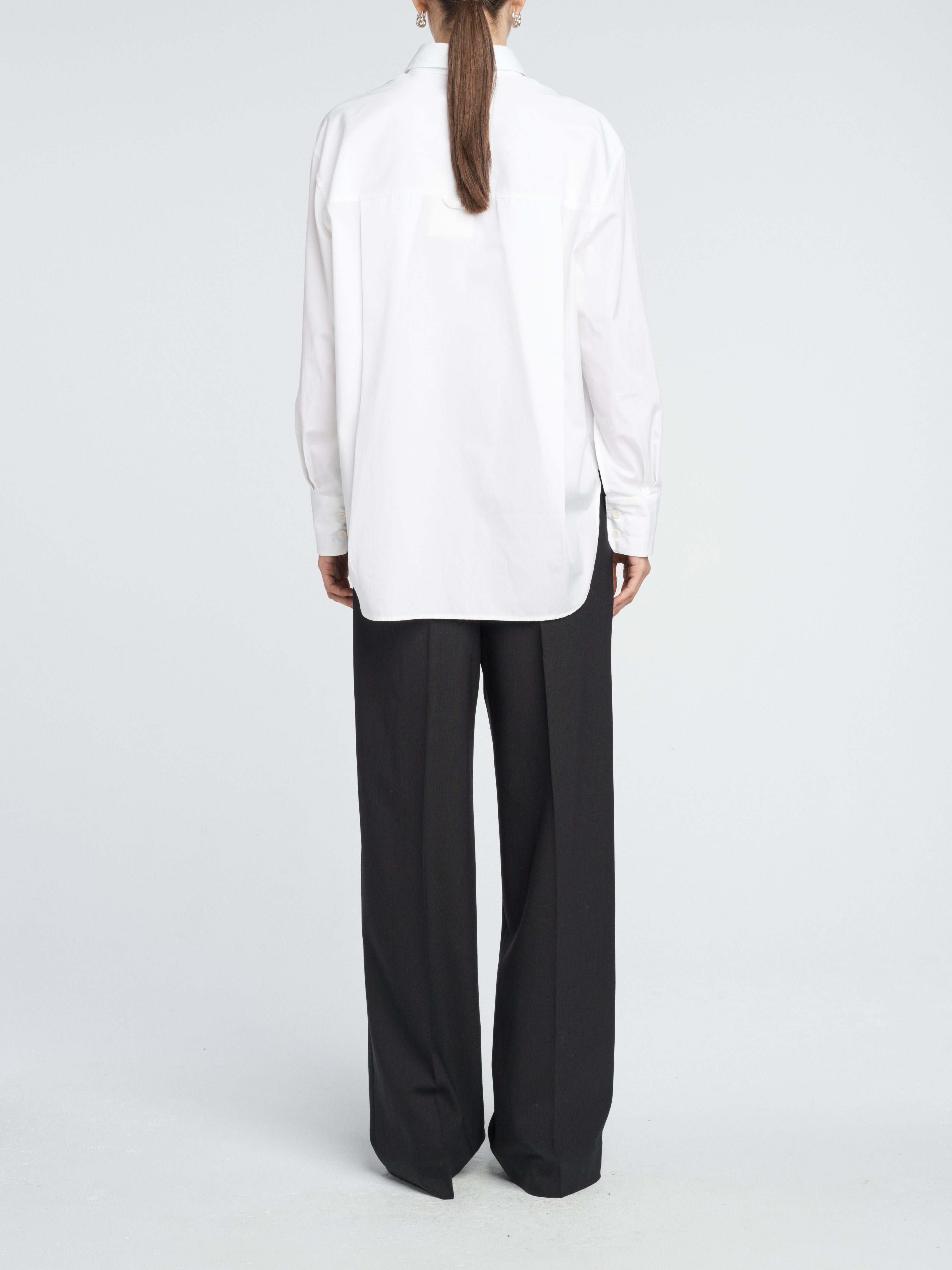 Oversized Tunic Shirt In White