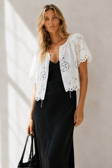 Broderie Blouse in White