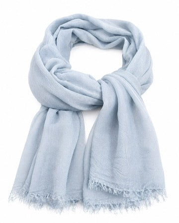 Cashmere Scarf 601 in Light Blue
