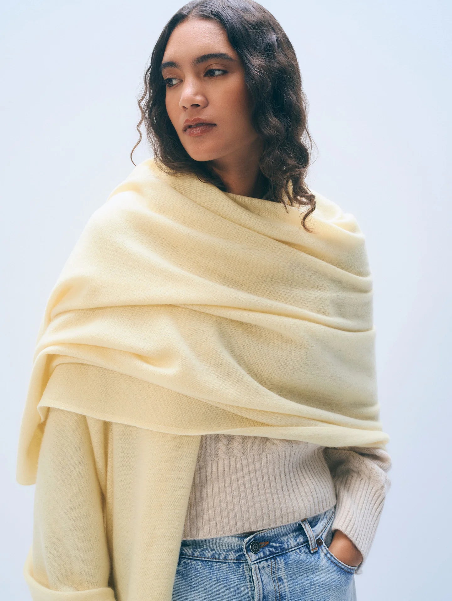Cashmere Travel Wrap in Lemonade