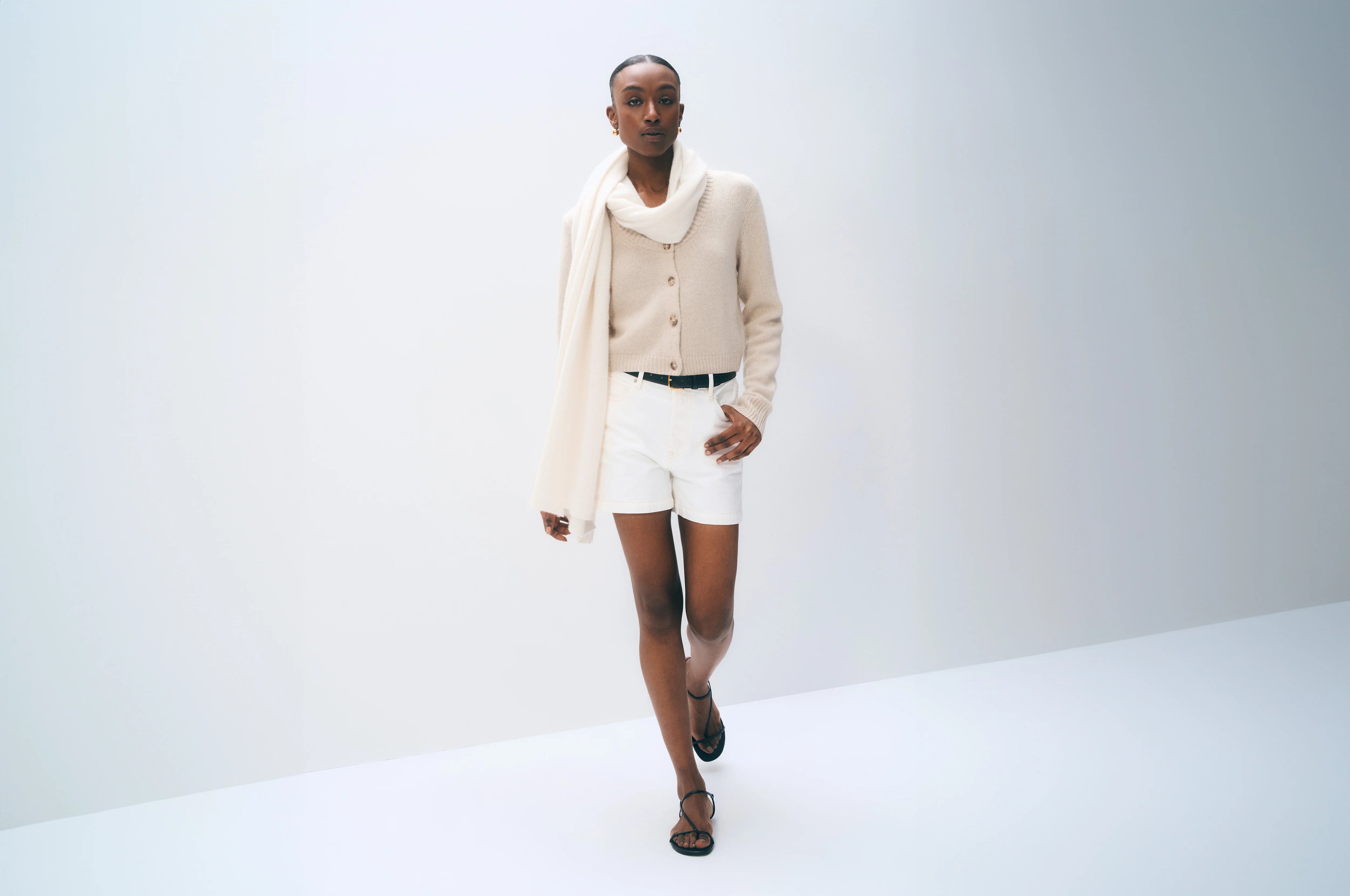 Cashmere Travel Wrap in Soft White