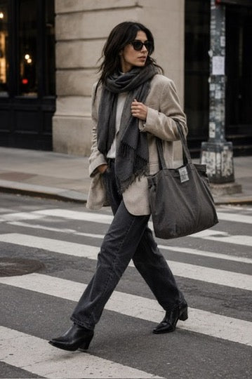 Classic Weight Cashmere Scarf 710 in Marten Brown