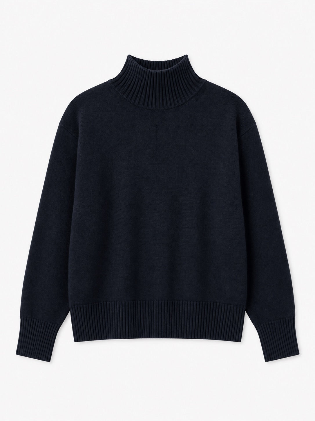 Oversized Cashmere Standneck Sweater in Black