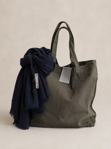 Cashmere Scarf 601 in Japanese Blue