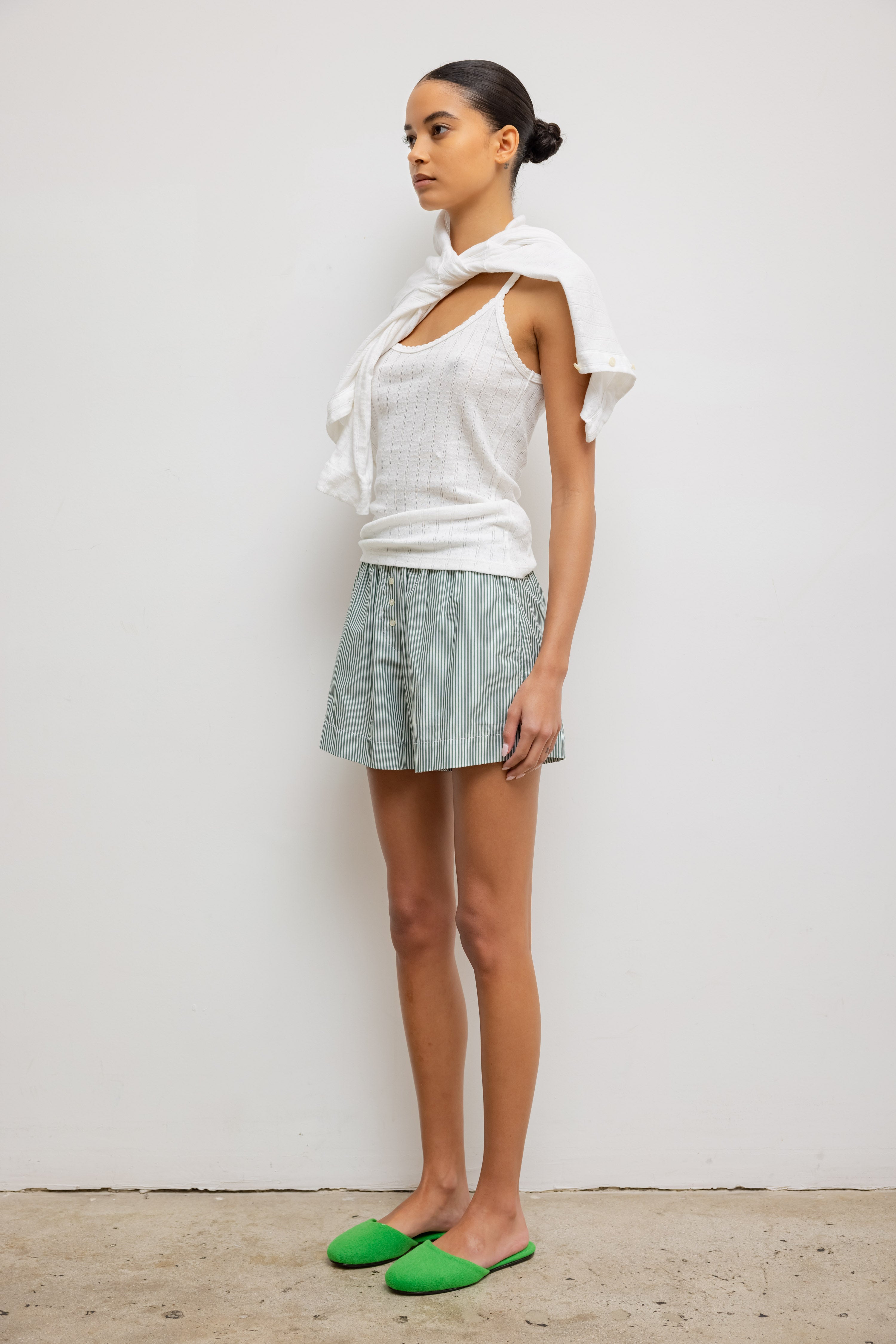 Pointelle Classic Tank Top in White