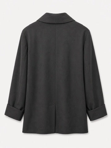 Satin Blazer in Iron
