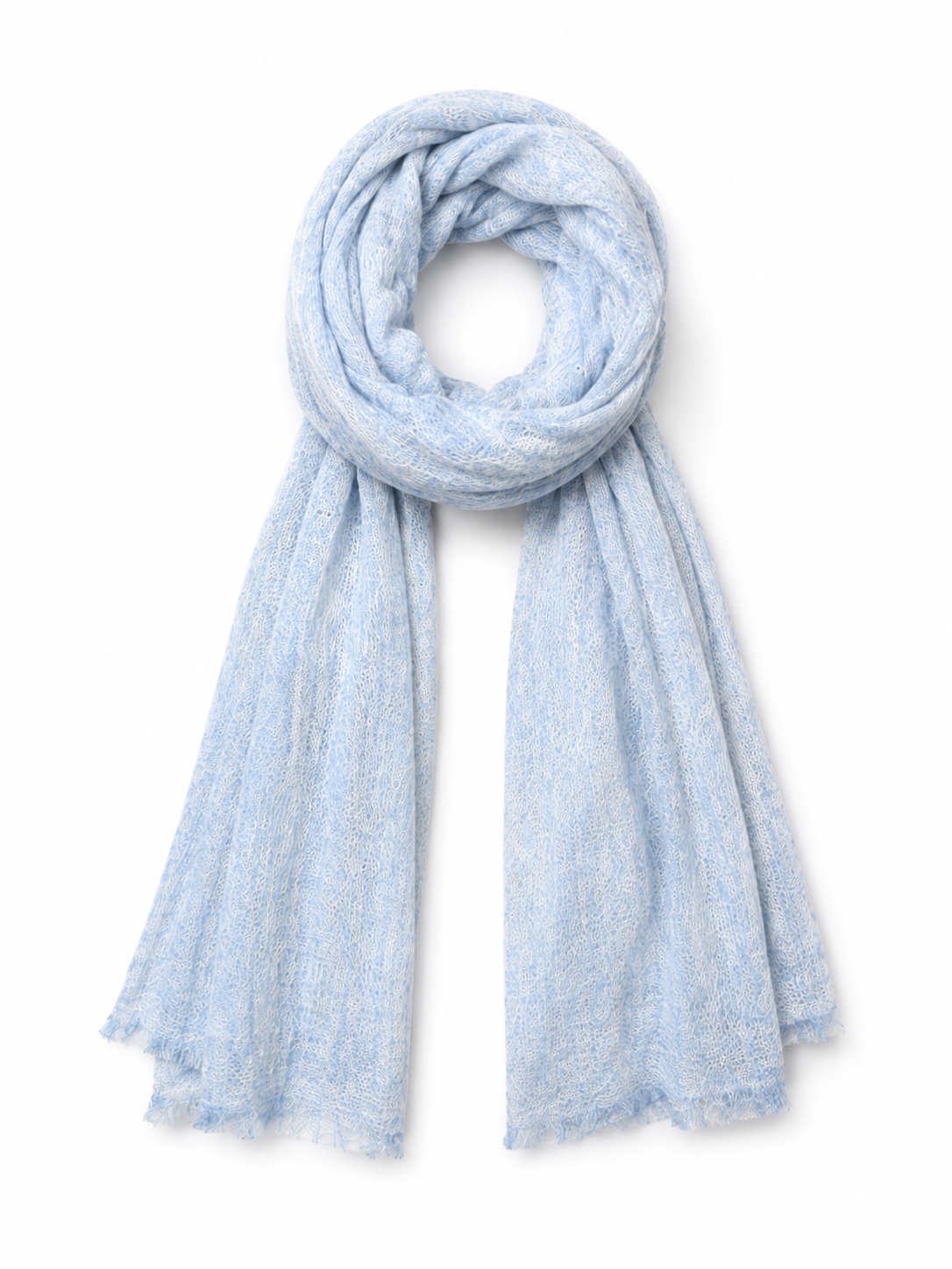 Botto Giuseppe Pin 1876 Cashmere Scarf in Sky Heather Melange
