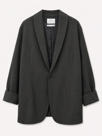 Satin Blazer in Iron