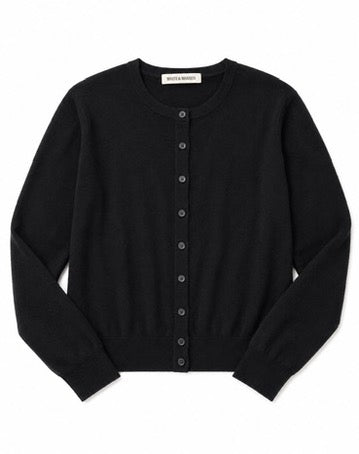 Linen Blend Cardigan in Black (Last One Available, Size X-Small)