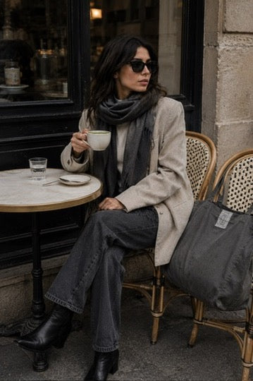 Classic Weight Cashmere Scarf 710 in Marten Brown