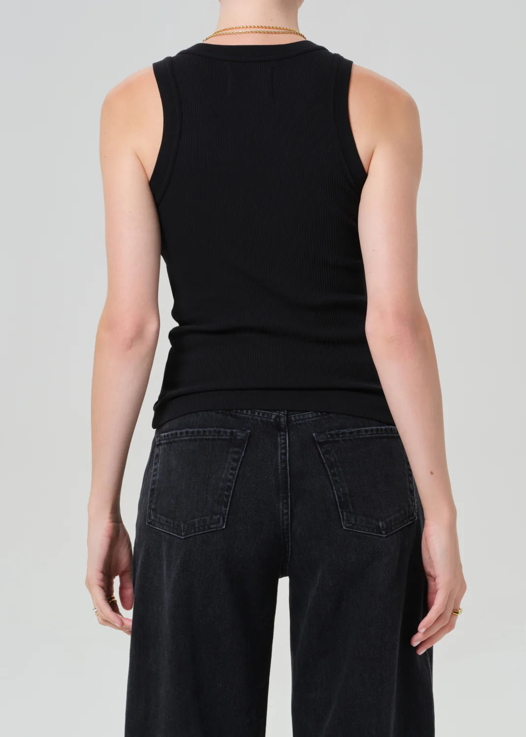 Isabel Rib Tank in Black
