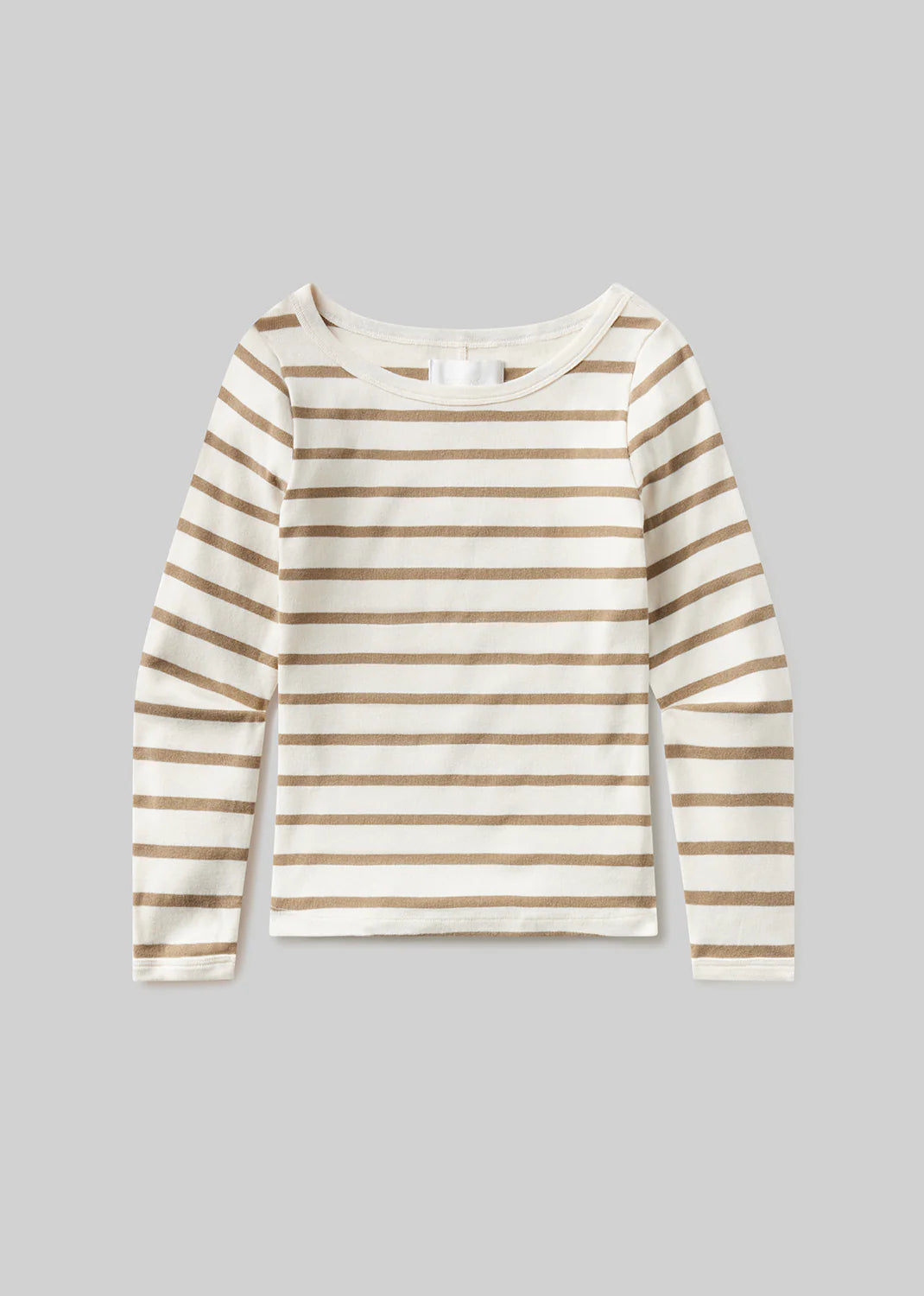 Boat Neck Slim Tee in Ginger Stripe