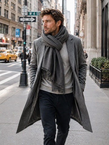 Classic Weight Cashmere Scarf 710 in Marten Brown