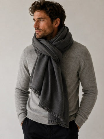 Classic Weight Cashmere Scarf 710 in Marten Brown