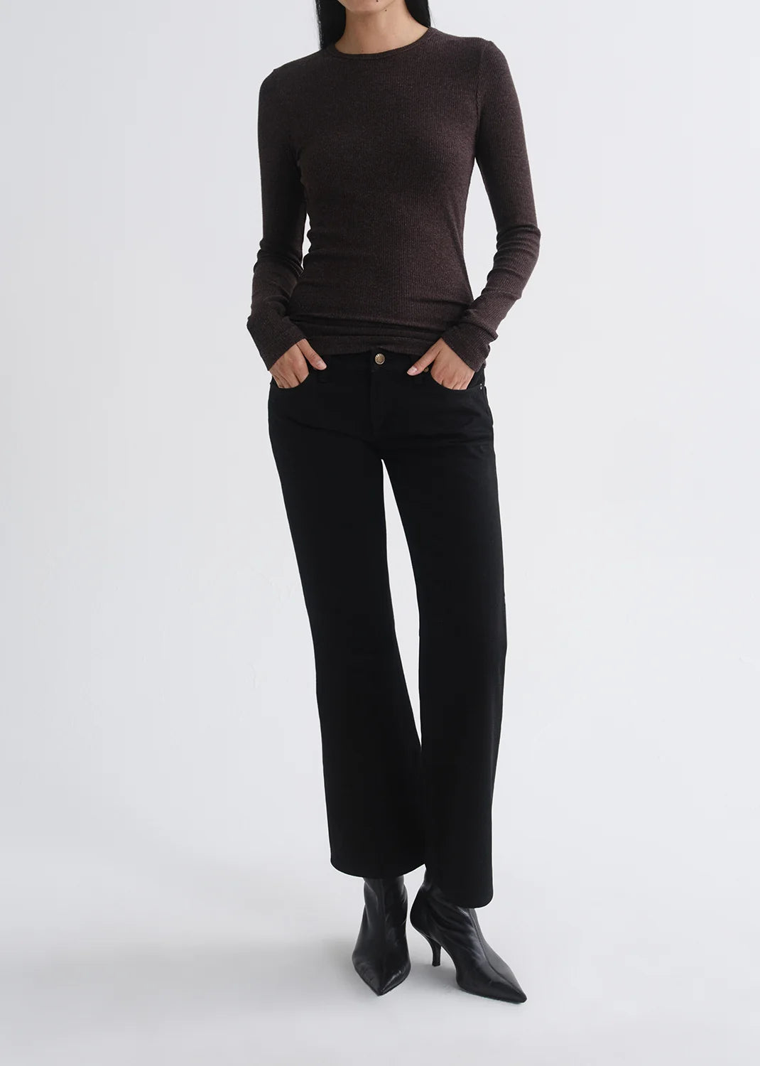 AGOLDE Delphi Slim Tee in Ganache
