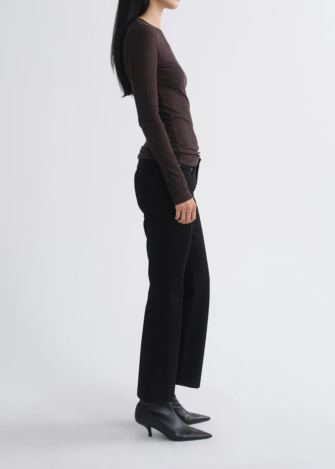 AGOLDE Delphi Slim Tee in Ganache