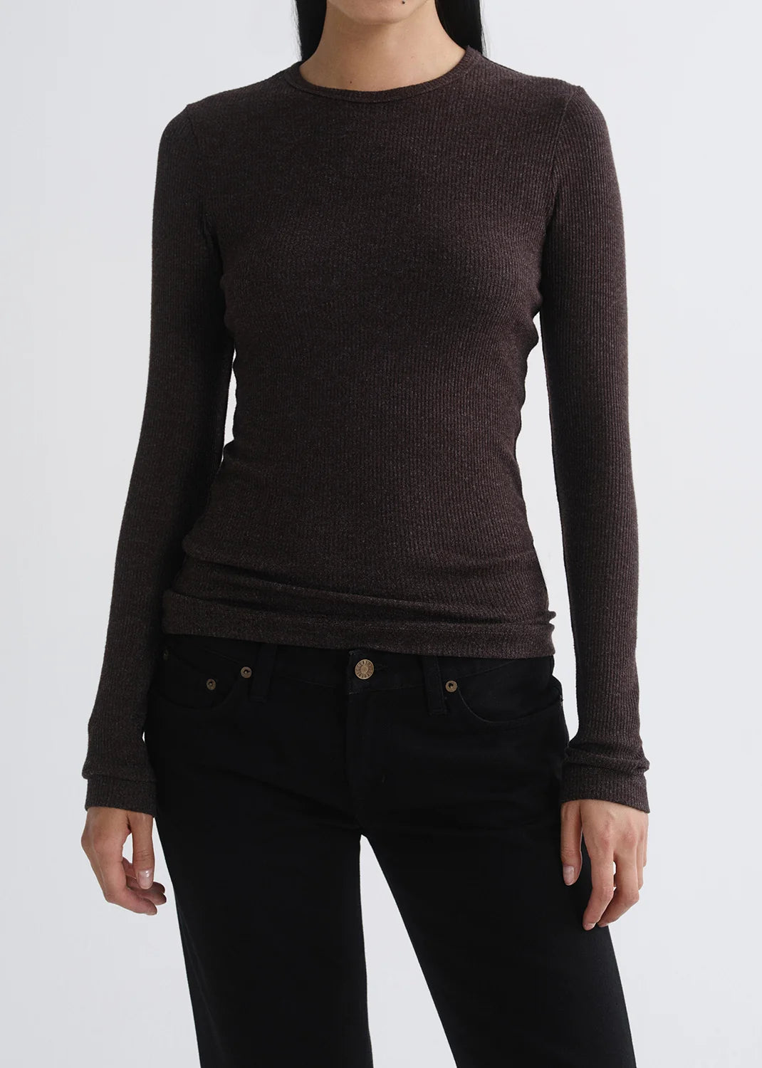 AGOLDE Delphi Slim Tee in Ganache