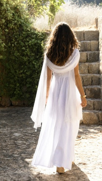 Featherweight Cashmere Scarf in Antique White