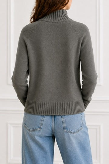 Mock Neck Sweater in Cedar Green