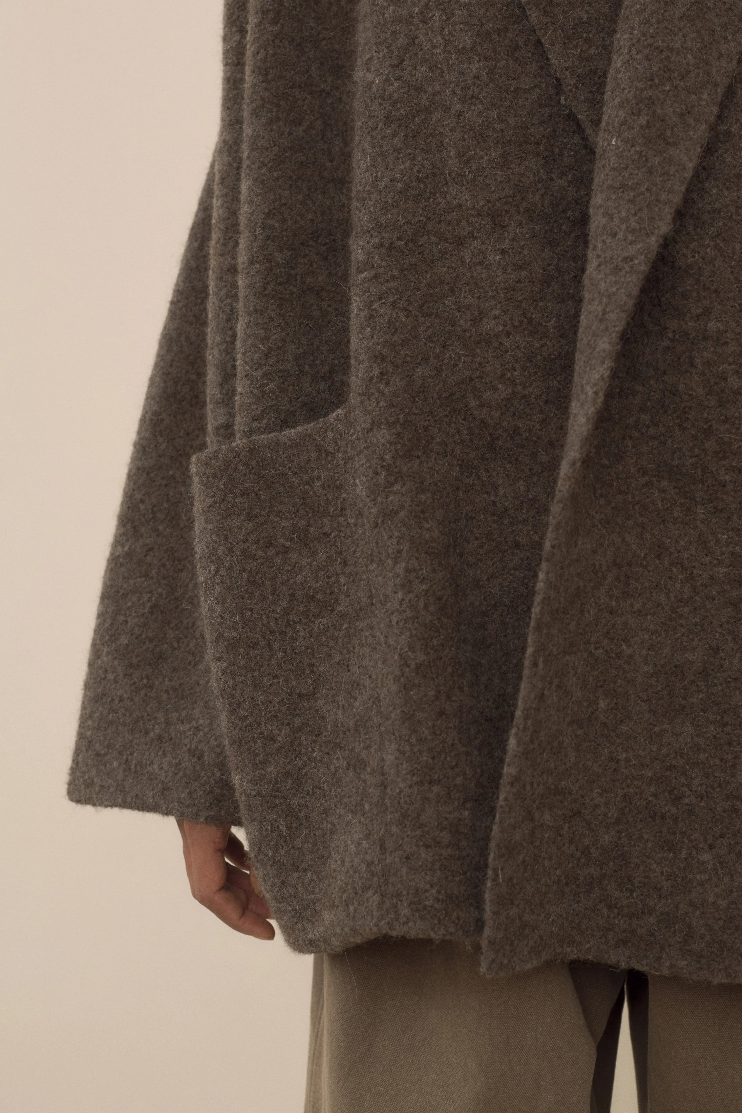 Double Face Coat in Blackened