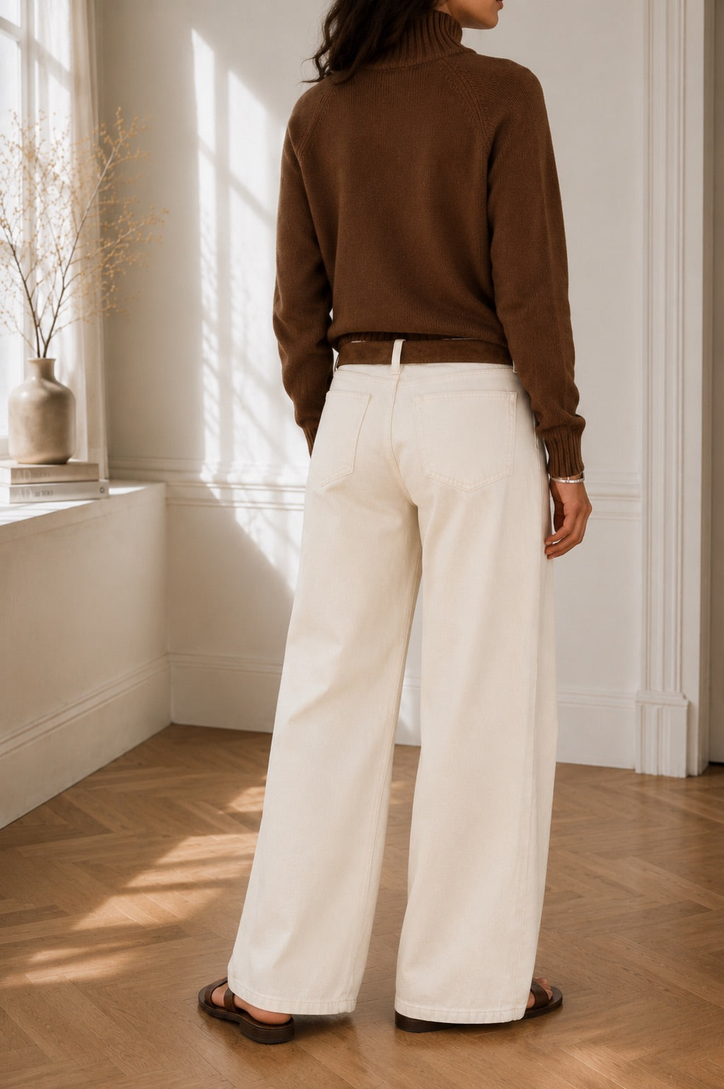 Mock Neck Sweater in Cinnamon Tea