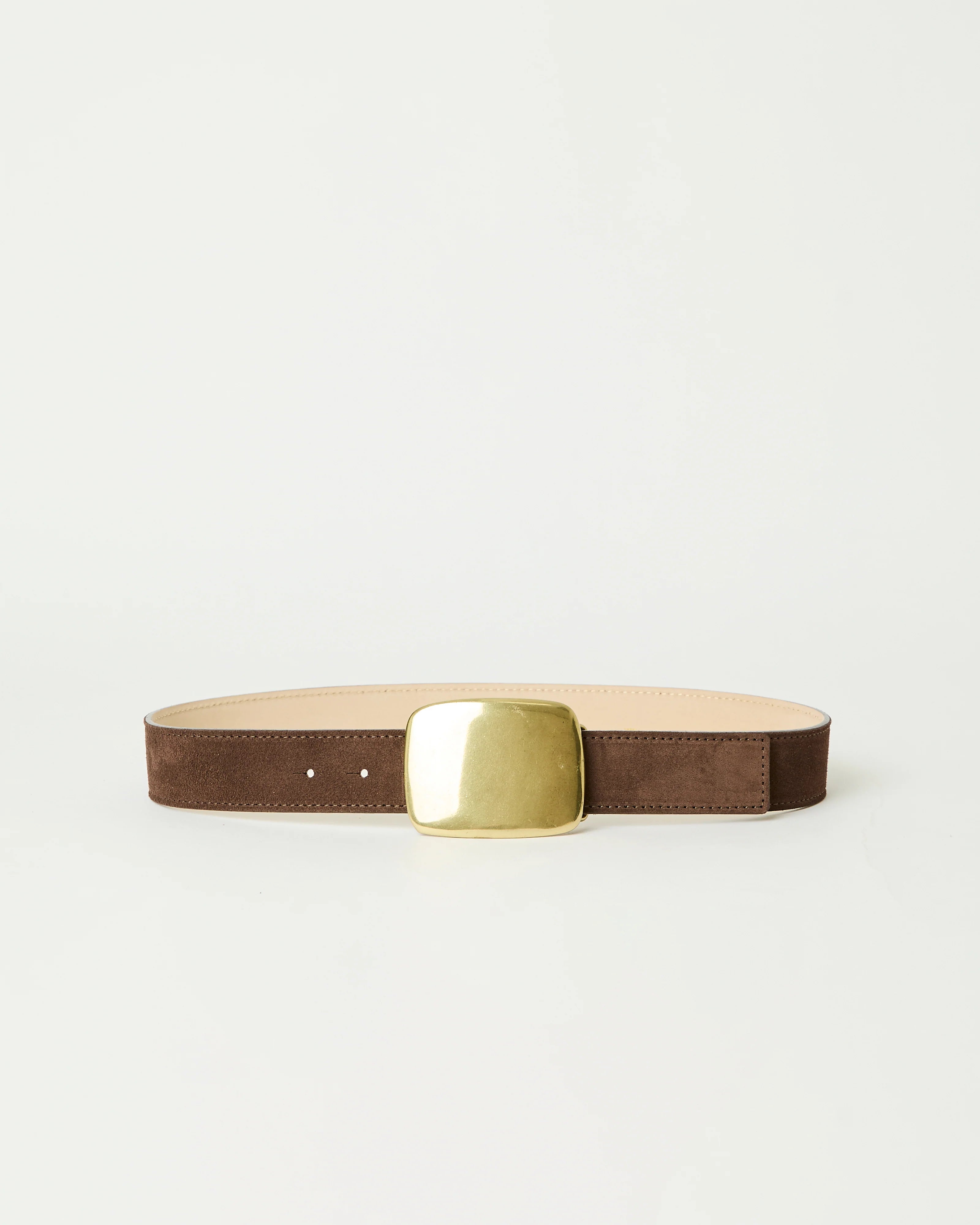Leighton Suede Belt in Chocolate