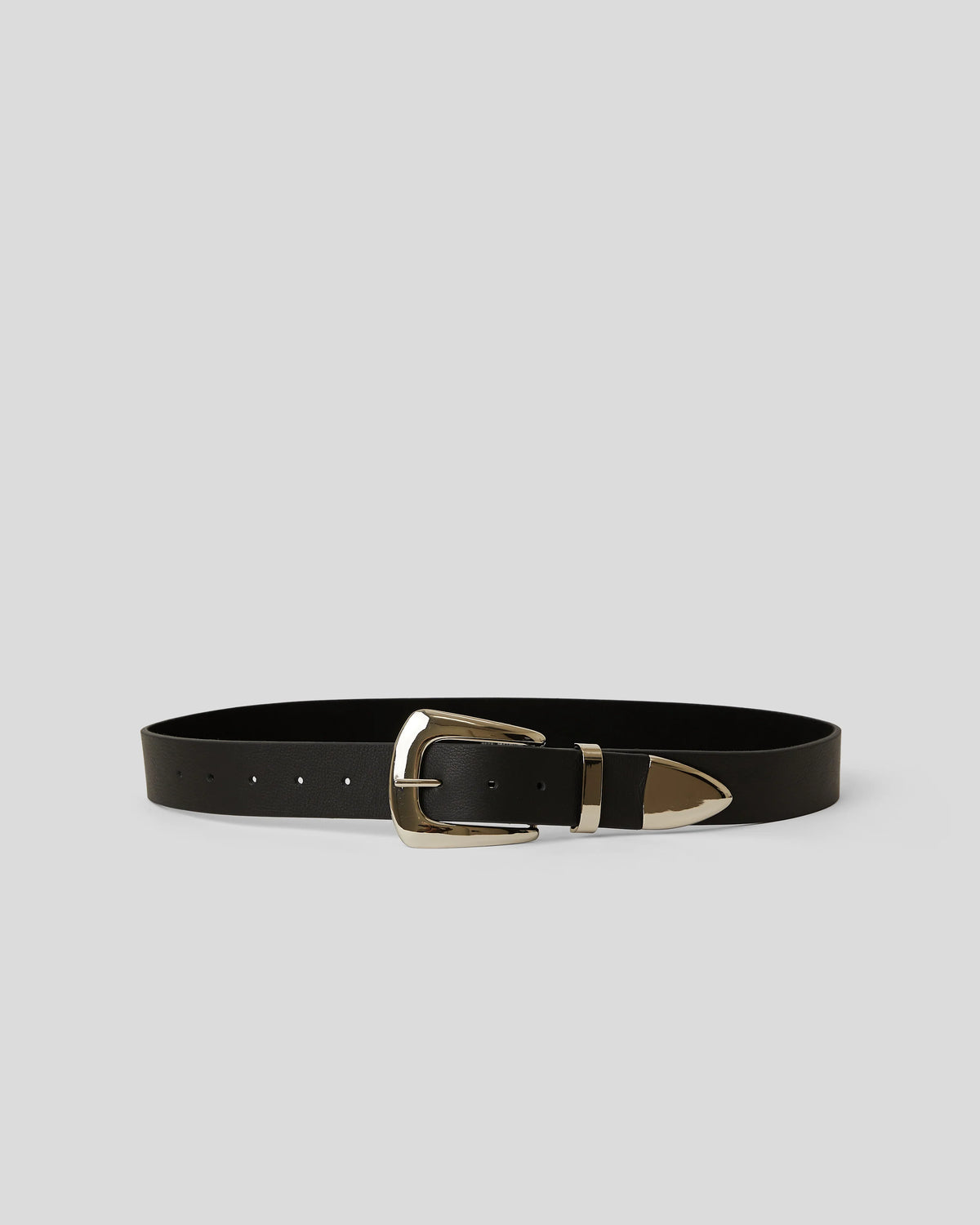 Jordana Mini Leather Belt in Black
