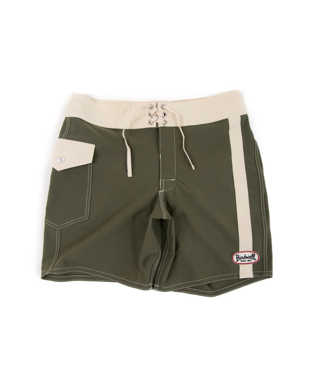 808 Mono Stripe Boardshorts in Army/Bone