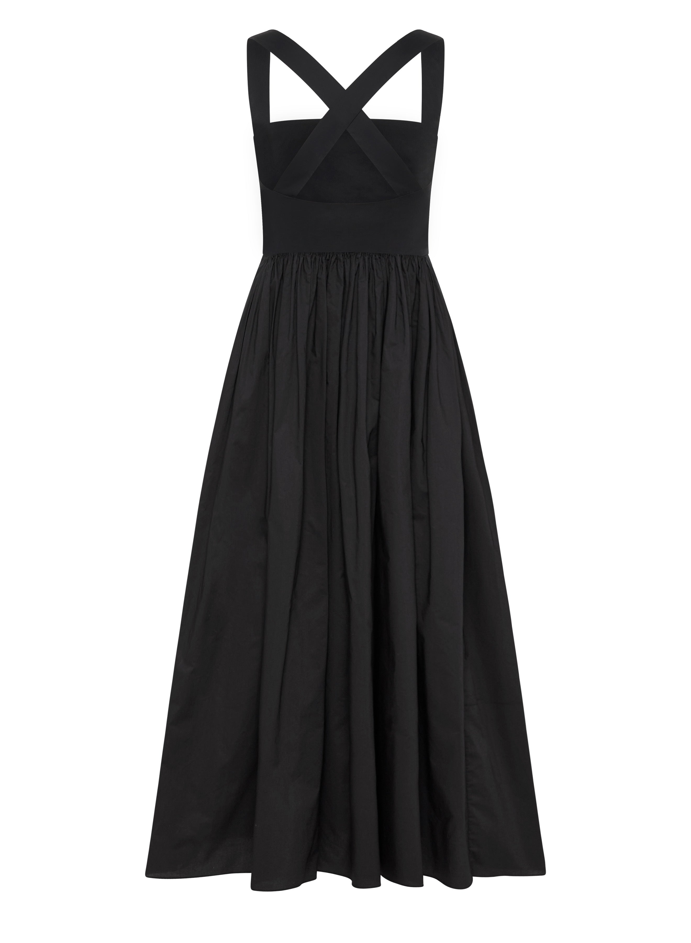 Crossback Midi Dress in Black