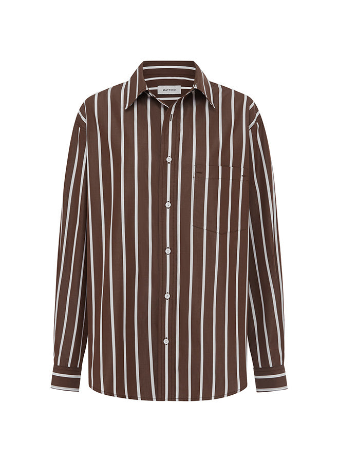 Classic Shirt in Chocolate Stripe