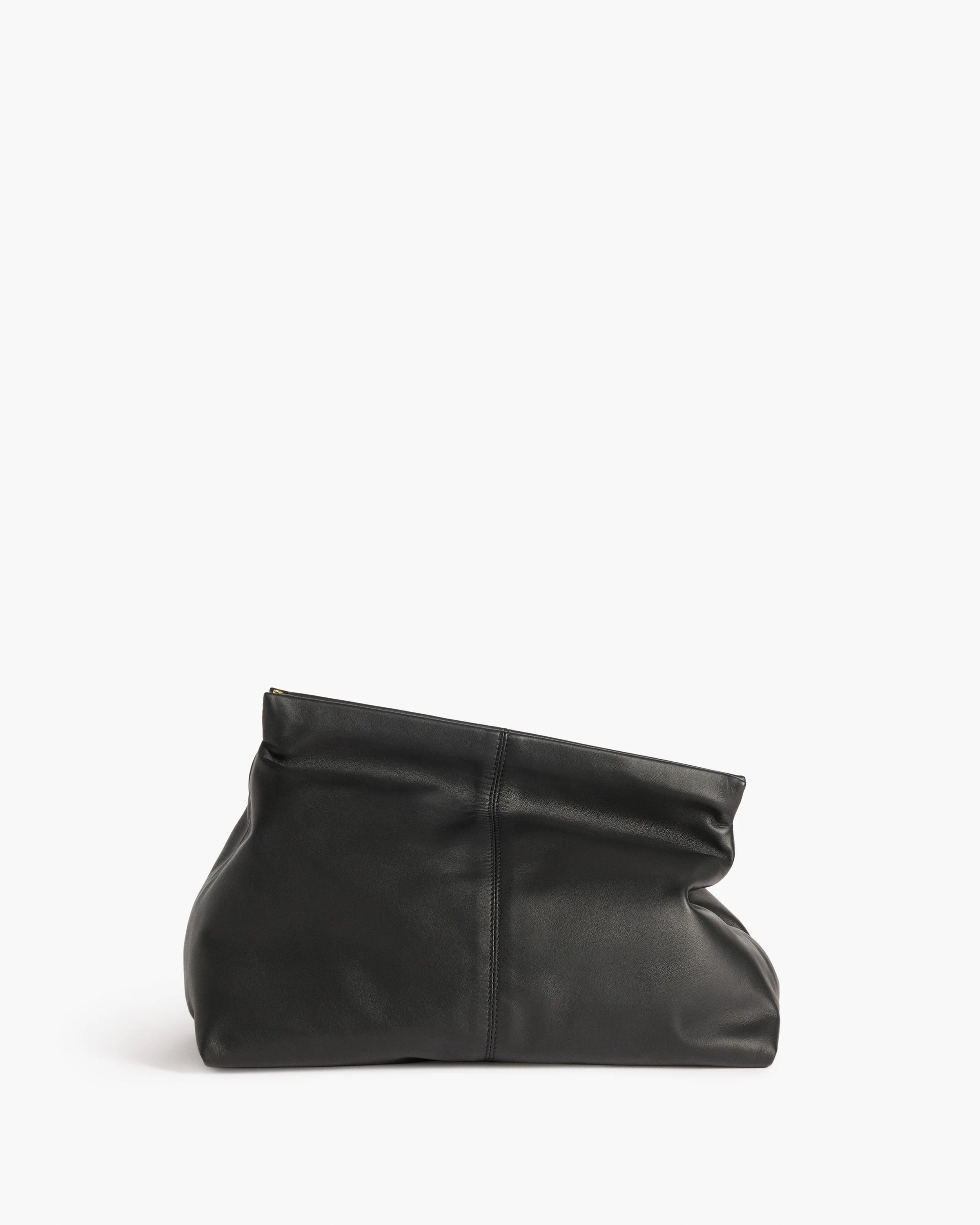 Clay Clutch in Black Leather