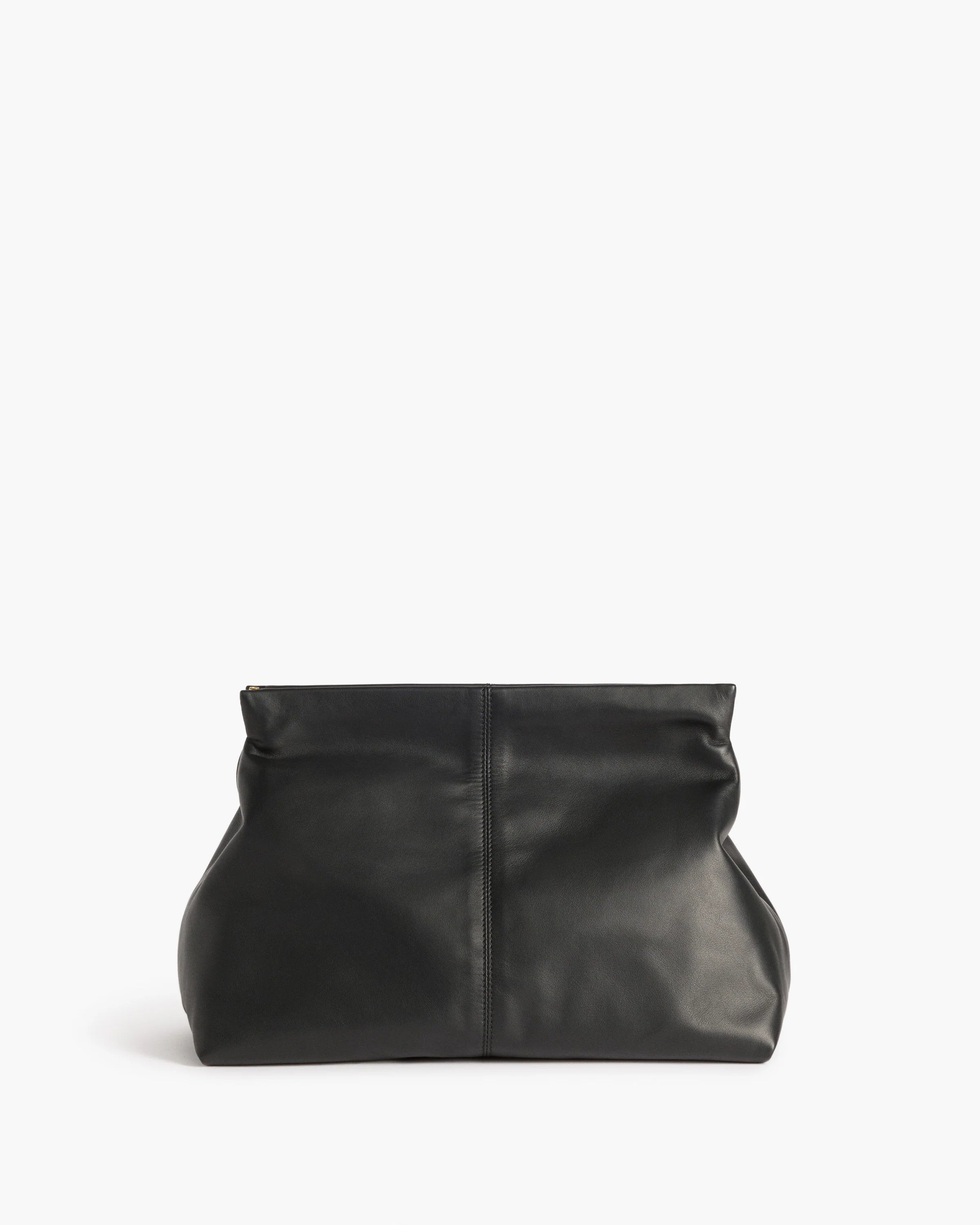Clay Clutch in Black Leather