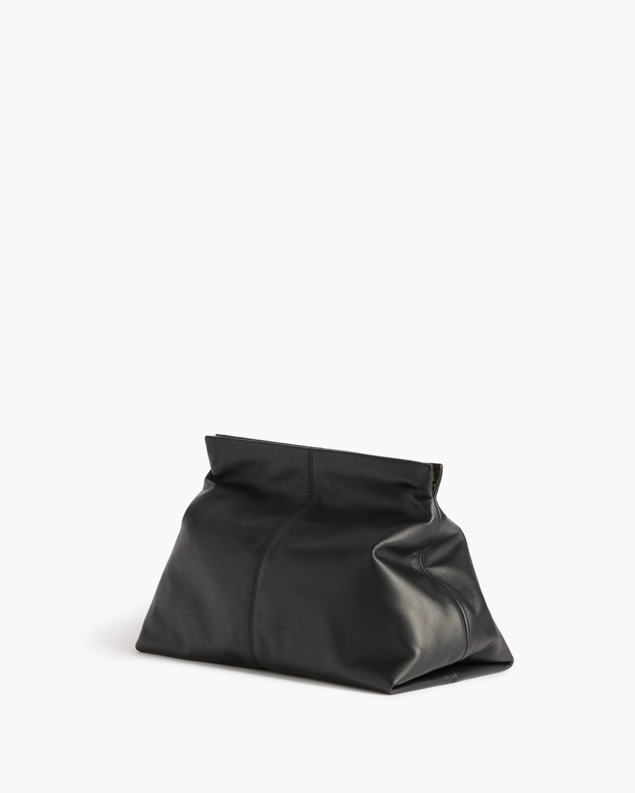 Clay Clutch in Black Leather