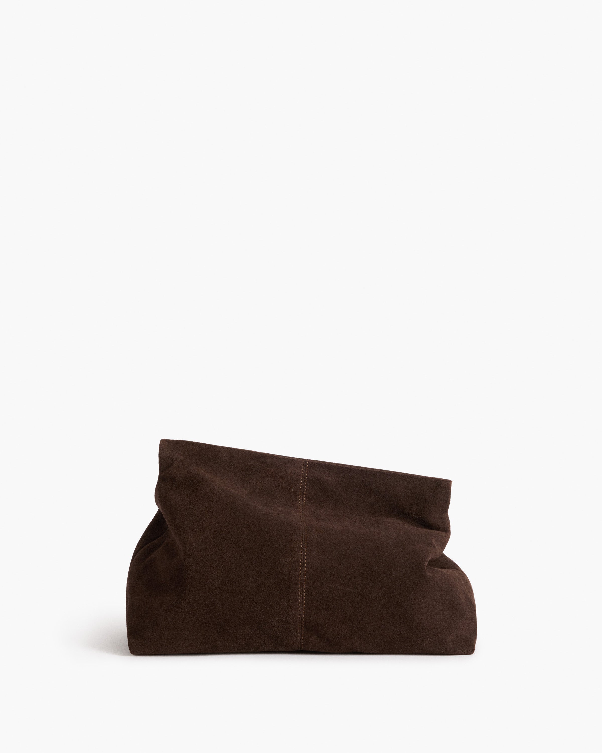 Clay Clutch in Chocolate Suede