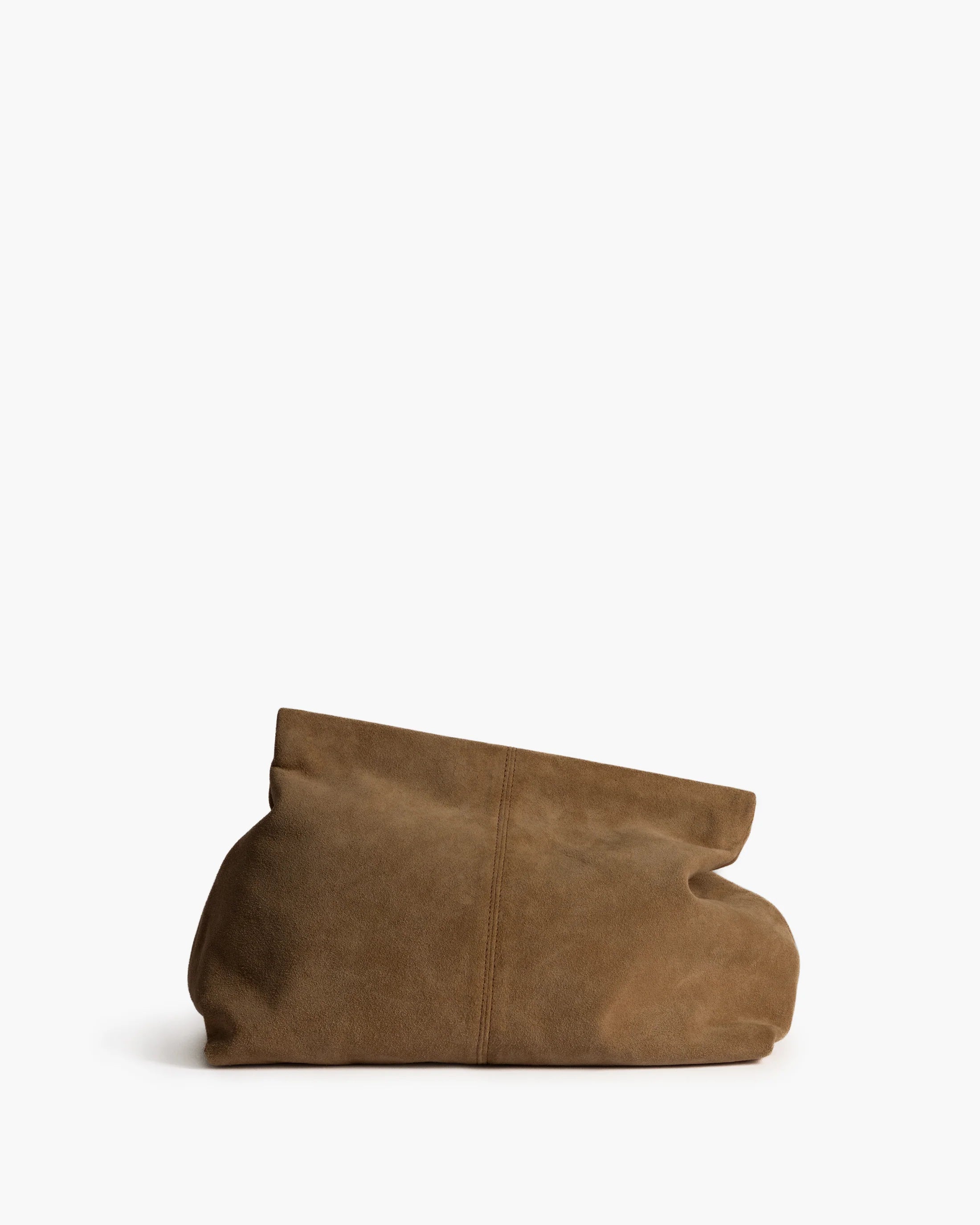 Clay Clutch in Wet Sand Suede