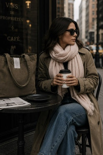 Classic Weight Cashmere Scarf 710 in Latte