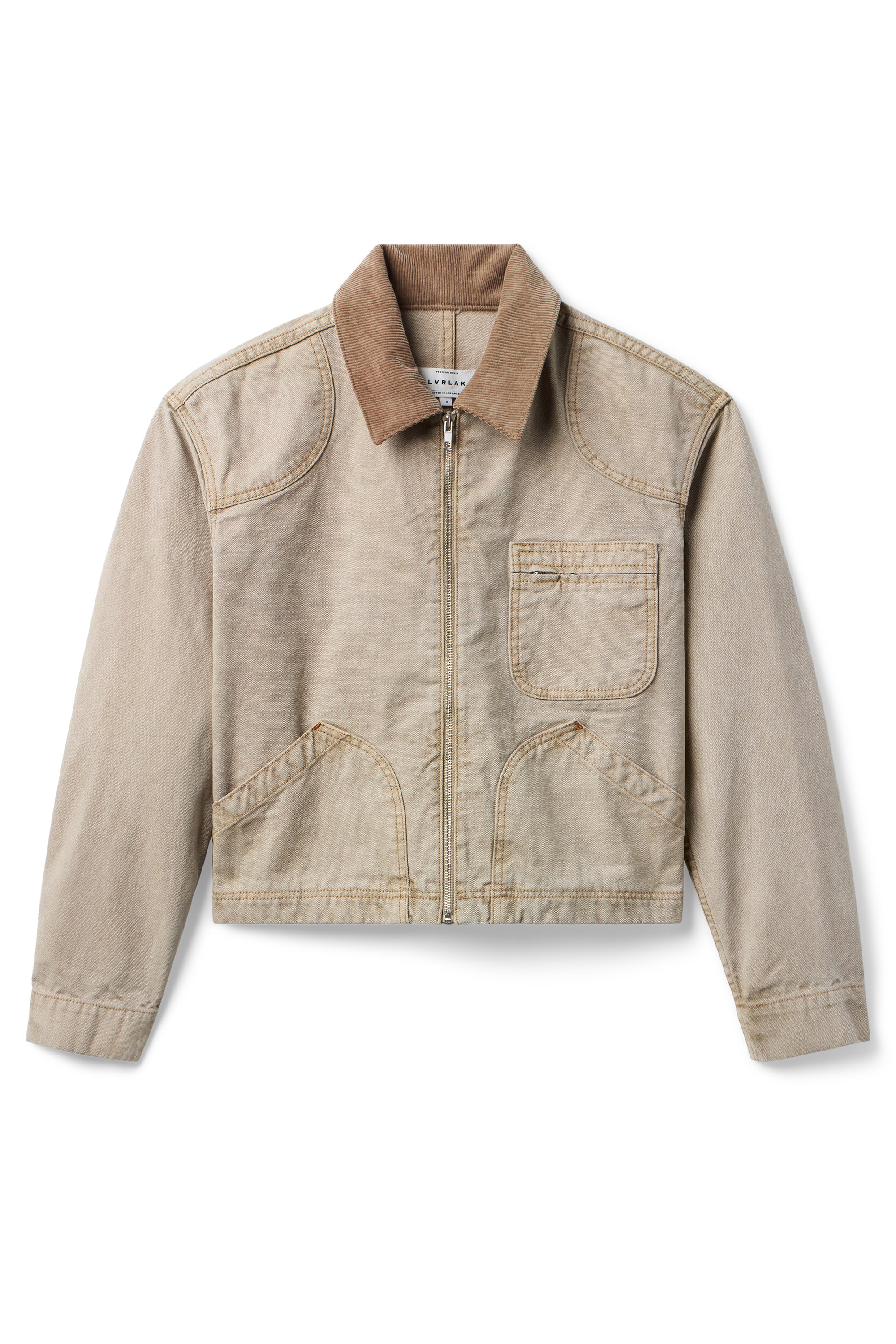 Harley Crop Worker Jacket in Khaki