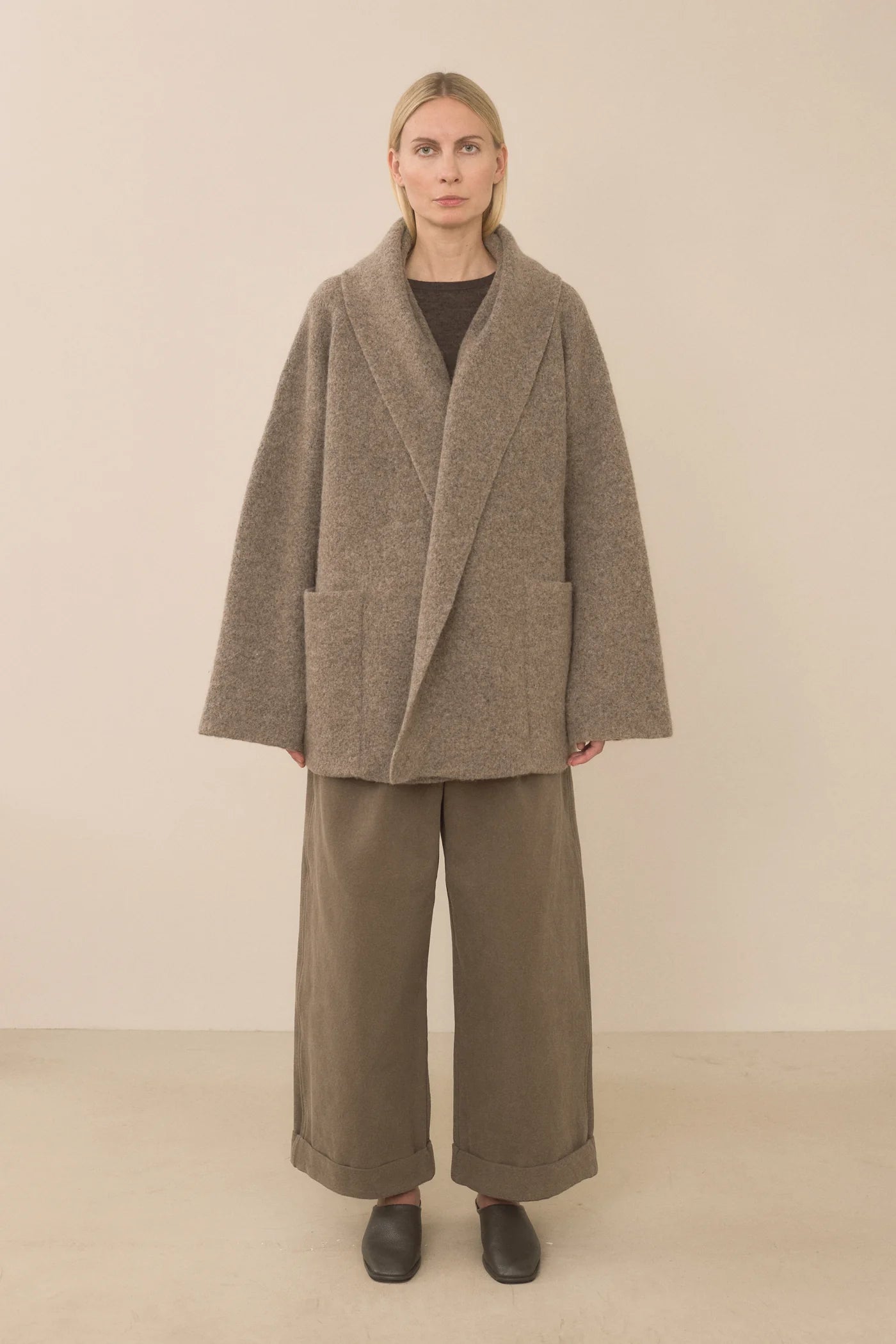 Double Face Coat in Walnut