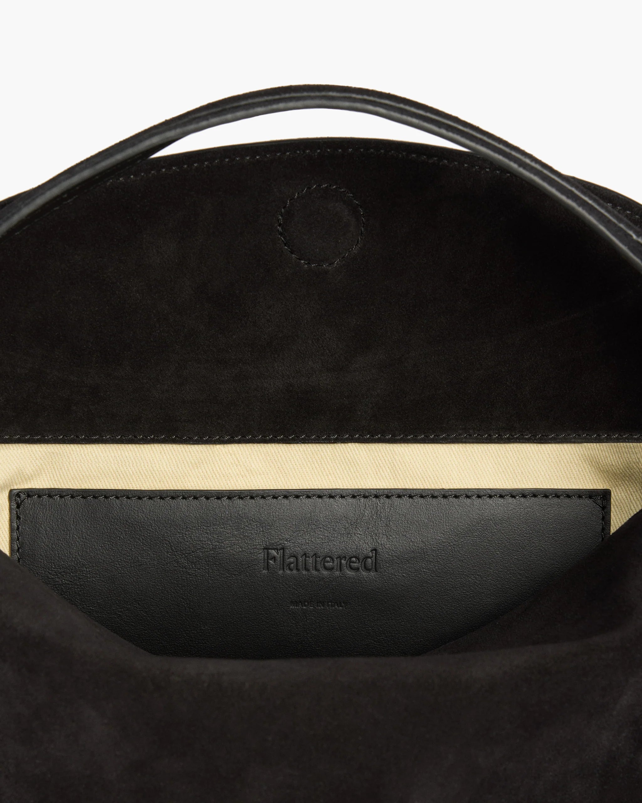 Helia Handbag in Black Suede