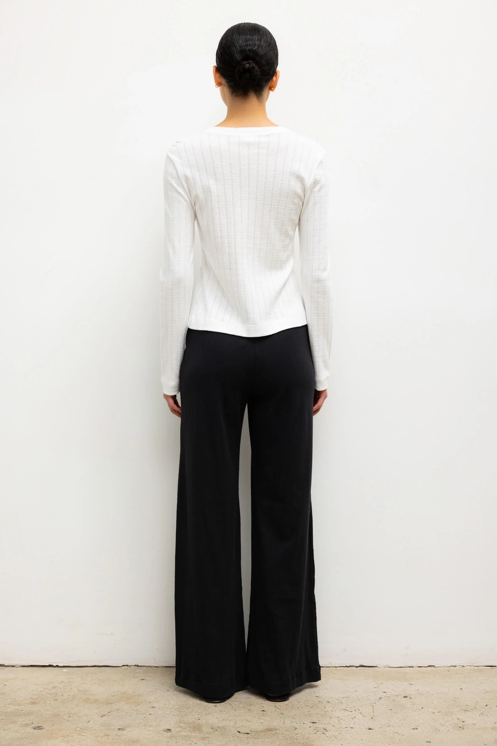 Pointelle Crop Cardigan in White