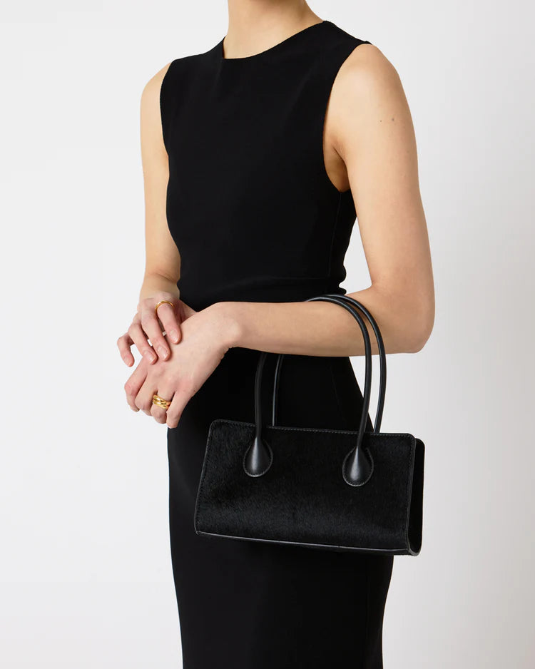 The Lou Bag in Black Calf Hair