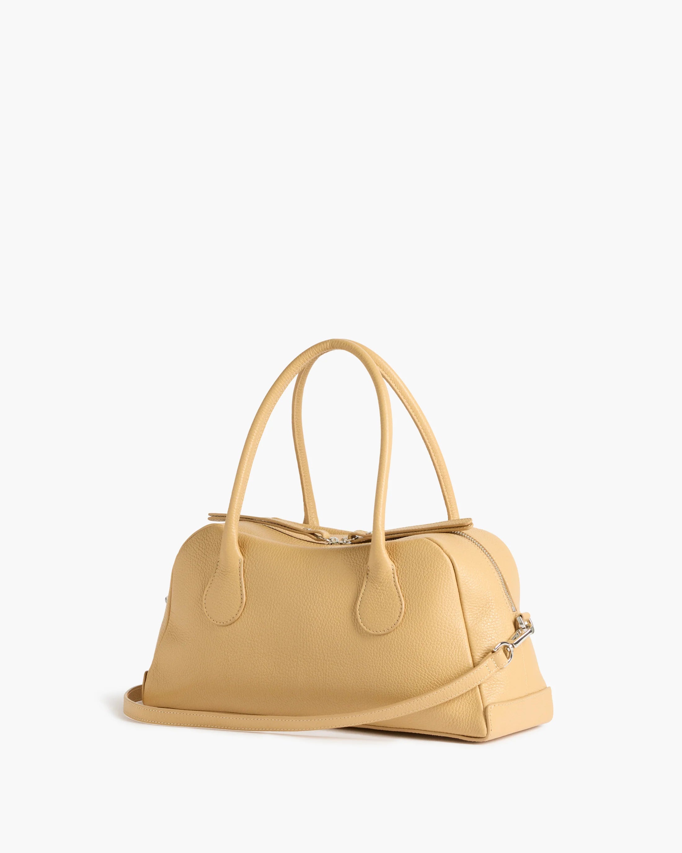 Leia Shoulder Bag in Grained Leather Biscotti