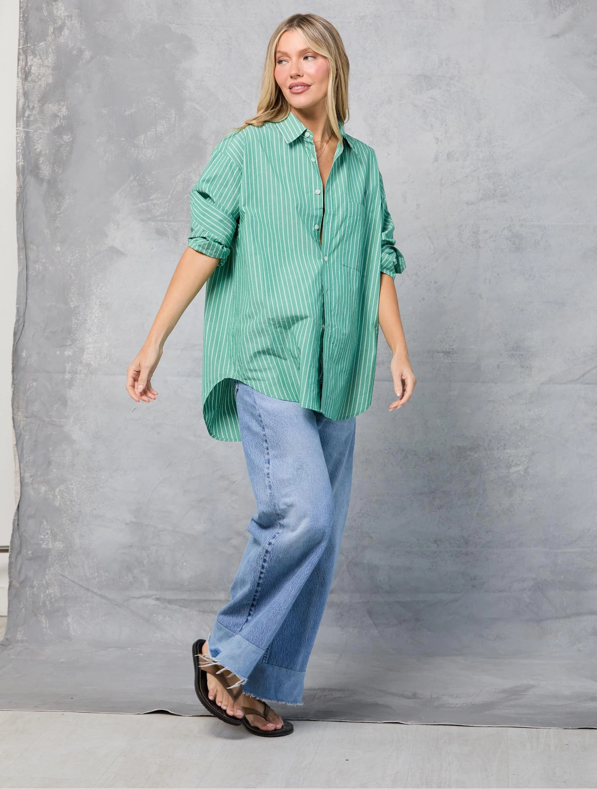 Repeat Shirt in Palm Stripe