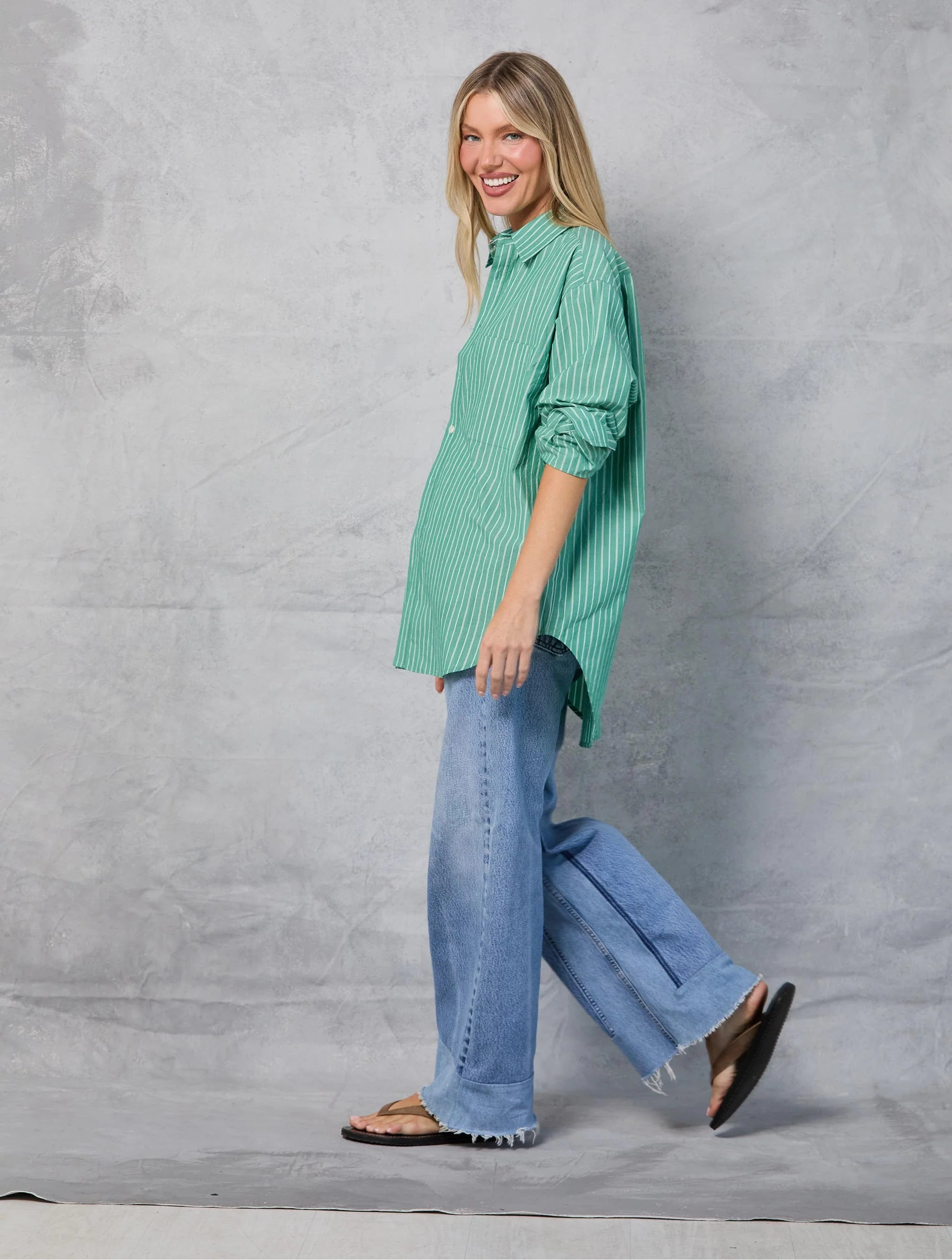 Repeat Shirt in Palm Stripe